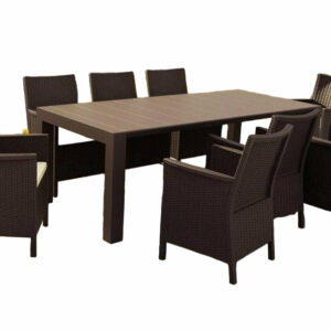 Outdoor dining set LOS LANCES extendable 9 pieces
