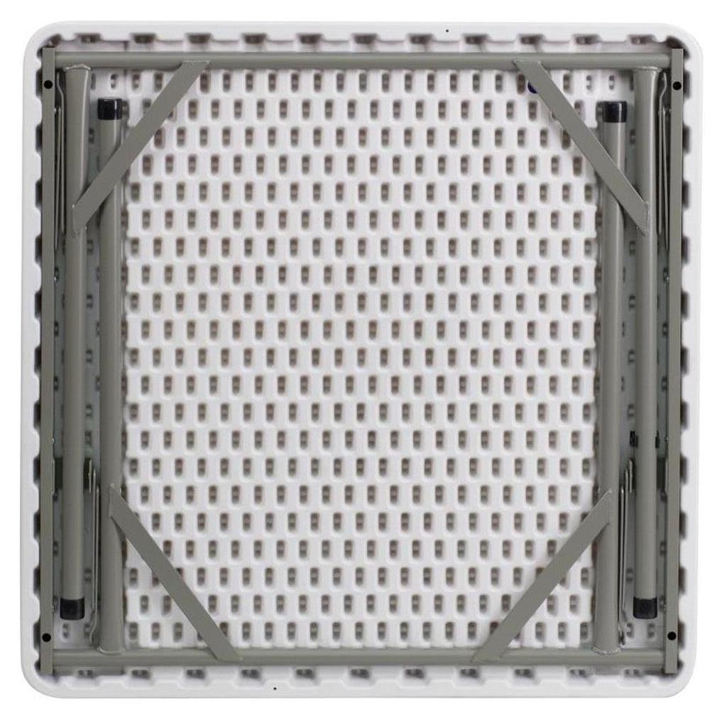 Folding square table HSV 87 cm white granite effect