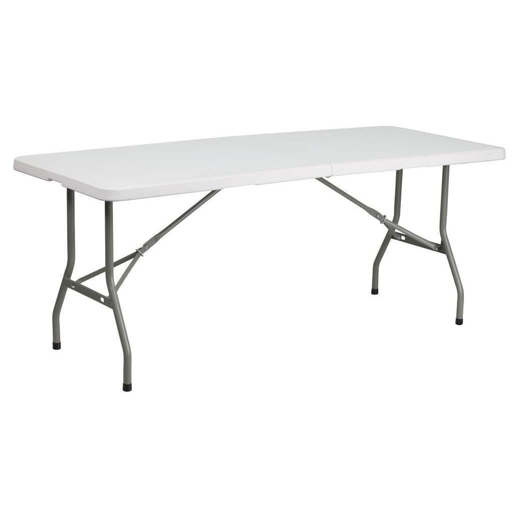 Folding Table 183 cm White Granite Effect