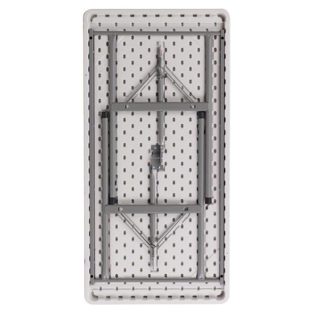 Folding white granite effect table