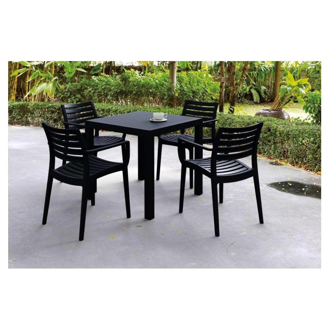Outdoor dining set LORO with square table and 4 chairs