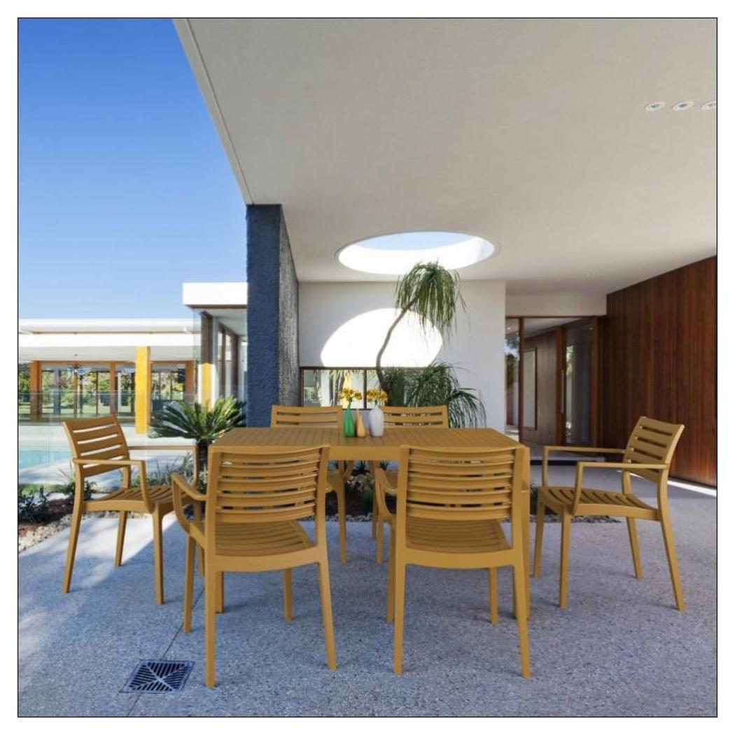 Outdoor dining set LORO in rectangular resin with 6 chairs