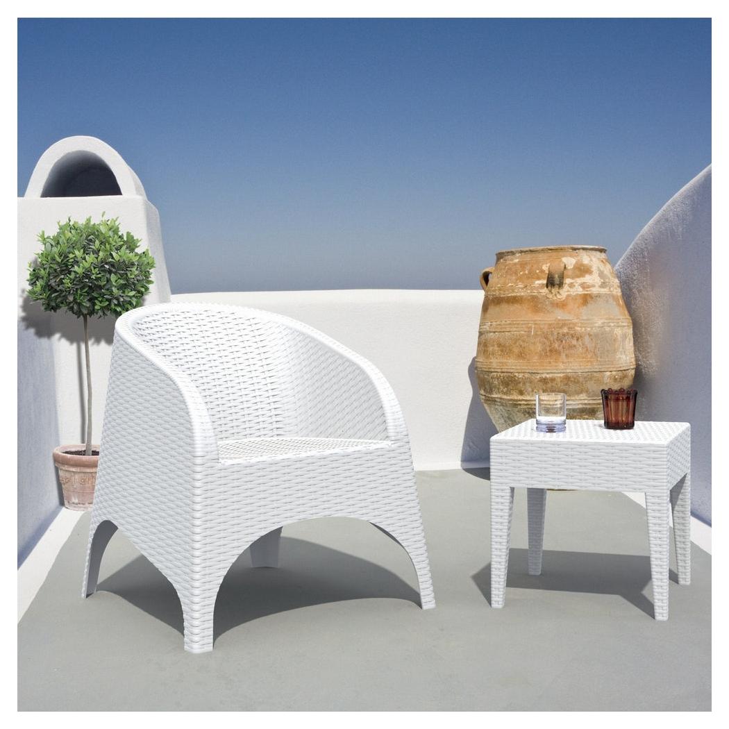 Mesa auxiliar exterior BUENA VISTA de resina cuadrada