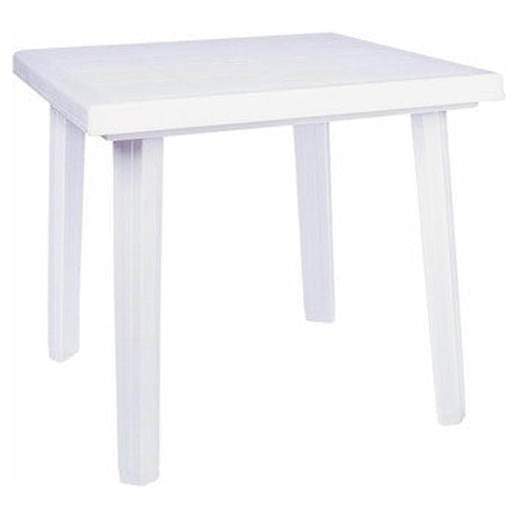 Outdoor dining table KLAUS in white square resin 79 cm
