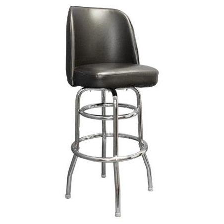 Swivel double chrome bar stool with padded bucket seat