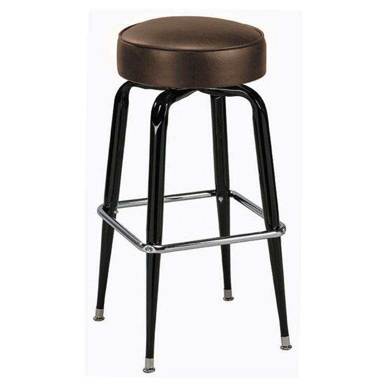 Tabouret de bar pivotant sur mesure avec assise rembourrée et piètement carré