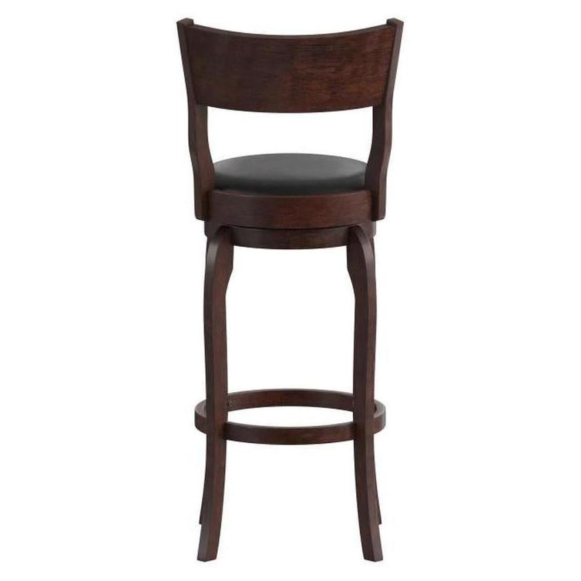 Pub bar stool Nichola swivel with open backrest and curved wooden frame