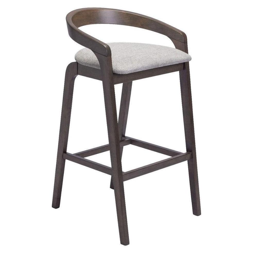Bar stool GALLAS with padded wooden seat