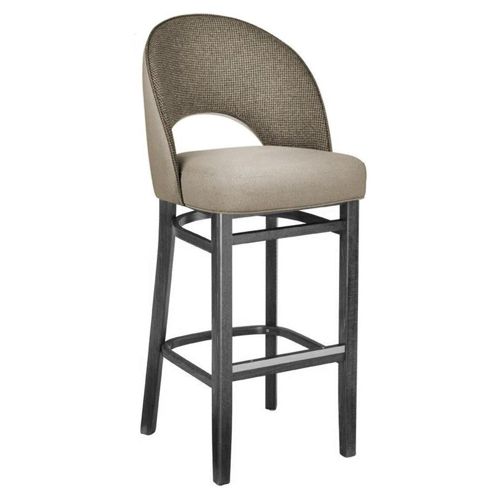 Modern bar stool with openwork backrest