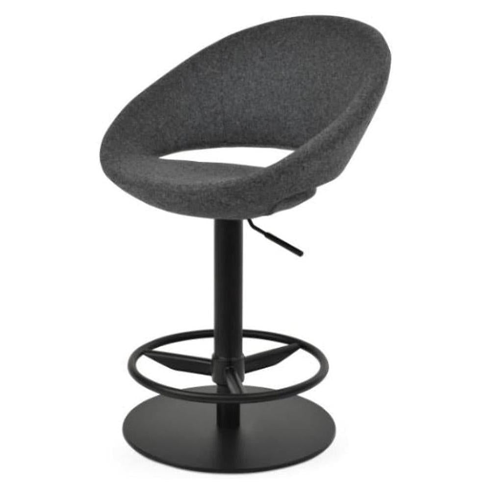Tabouret de bar à vérin Crescent avec repose-pieds intégral