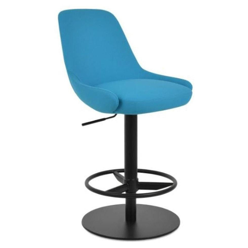 Tabouret de bar à vérin WEAY avec repose-pieds intégral