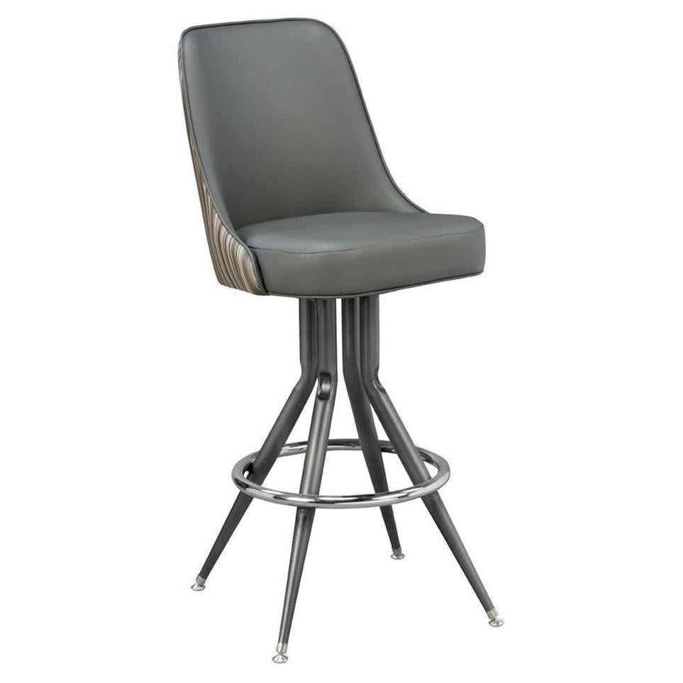 Taburete de bar acolchado con reposapiés