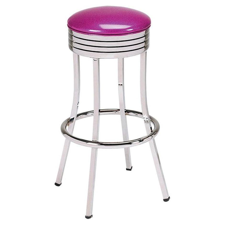 Retro chrome bar stool with single ring