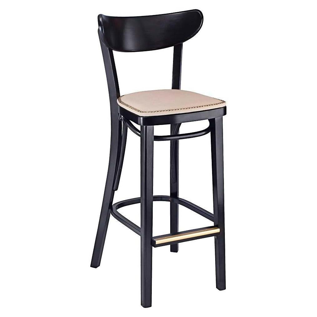 Taburete de bar a medida con asiento ovalado