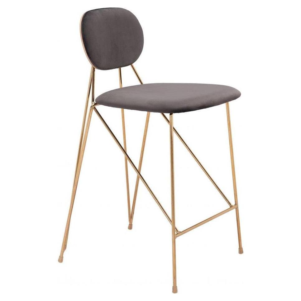 Tabouret de comptoir GEORGES en métal rembourré