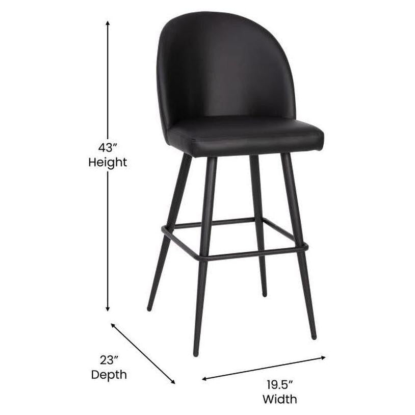 Lot de 2 tabourets de comptoir MOSER modernes sans accoudoirs à dossier ergonomique