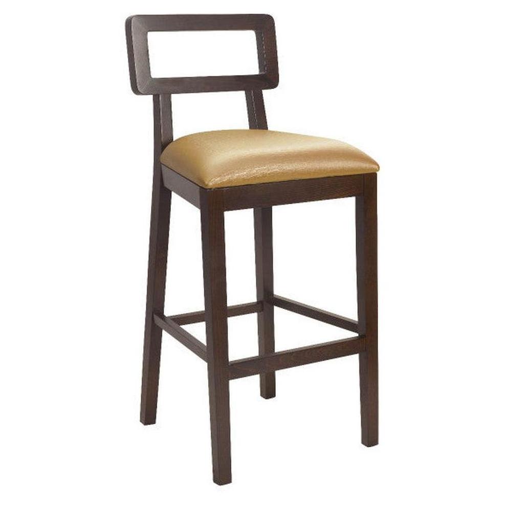 Bar stool RONI modern with open backrest walnut finish