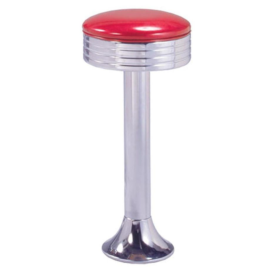 Swivel Retro Chrome Bar Stool with Bolted Tulip Base