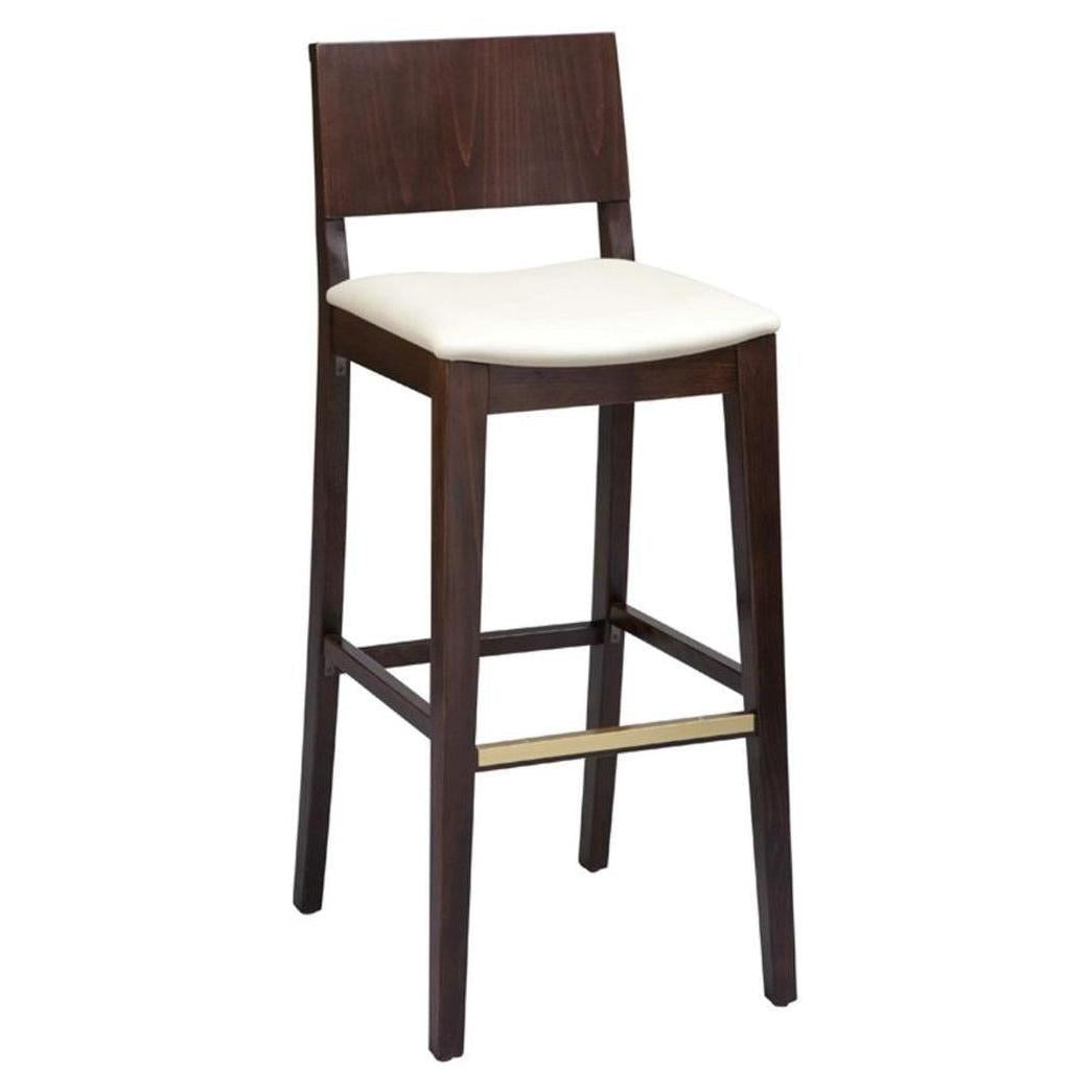 Bar stool 2438U with padded wooden seat