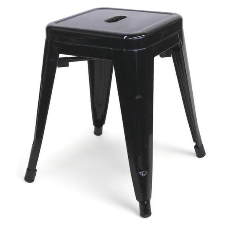 Taburete de altura para comedor acabado en negro o estaño brillante