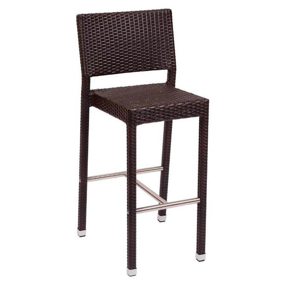 Tabouret de bar extérieur GONZALEZ en résine tressée synthétique