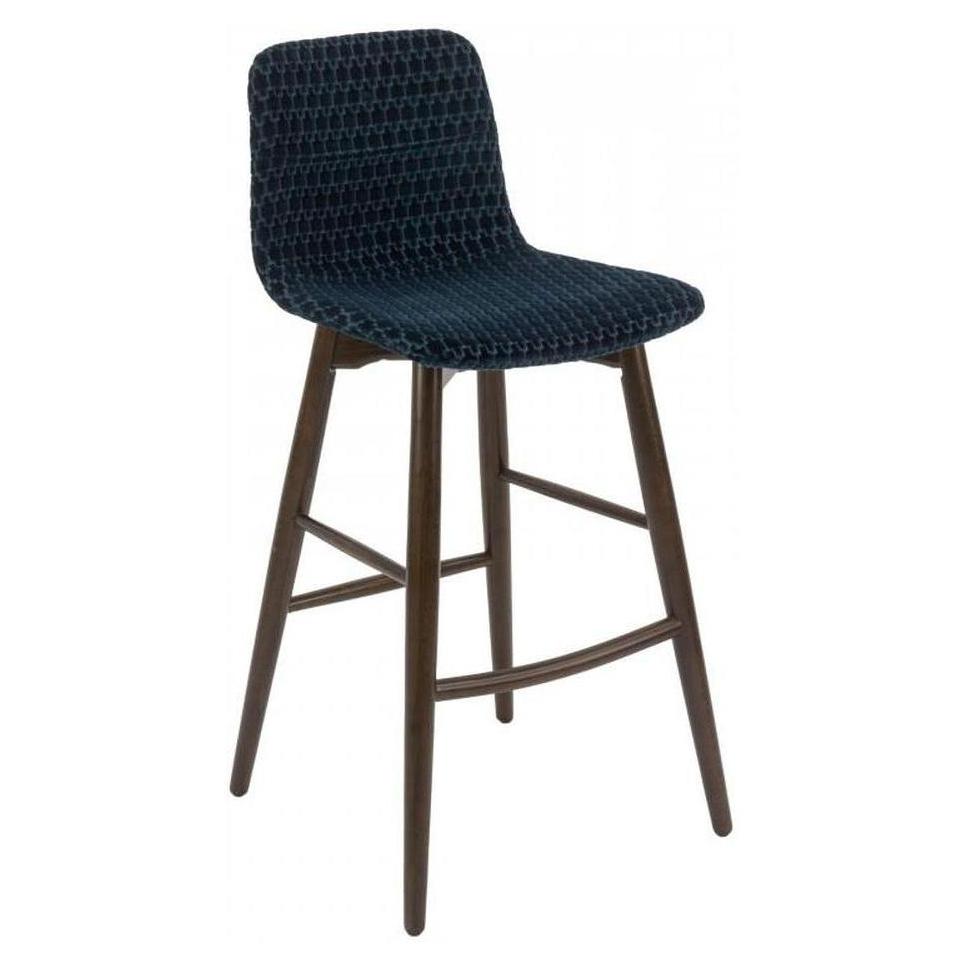 Taburete de bar de haya europea completamente tapizado