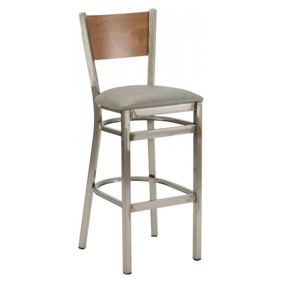 Modern metal bar stool with open backrest