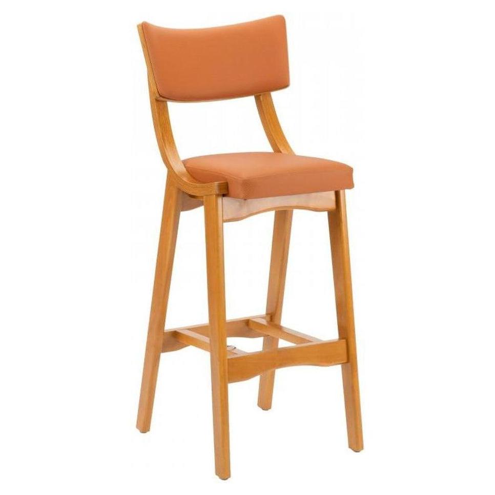 Modern neo-classical European beech bar stool