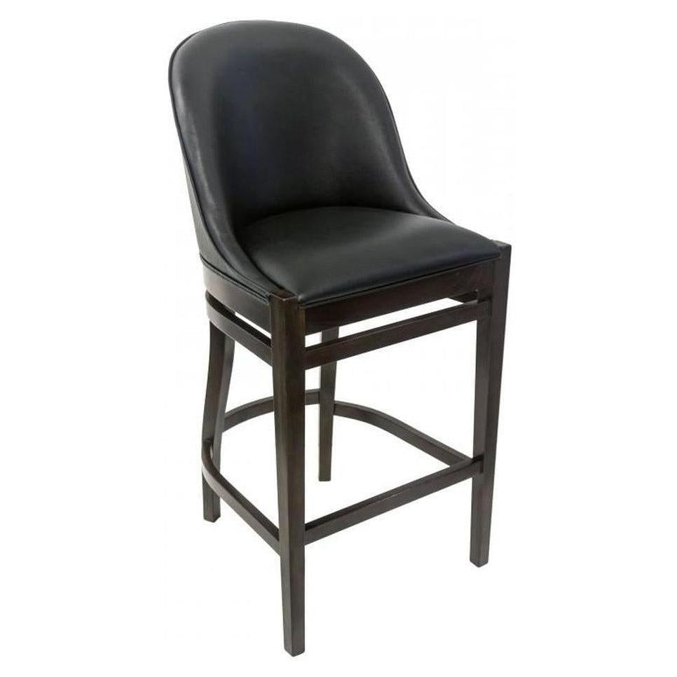 Modern round upholstered bar stool reinforced with European beech