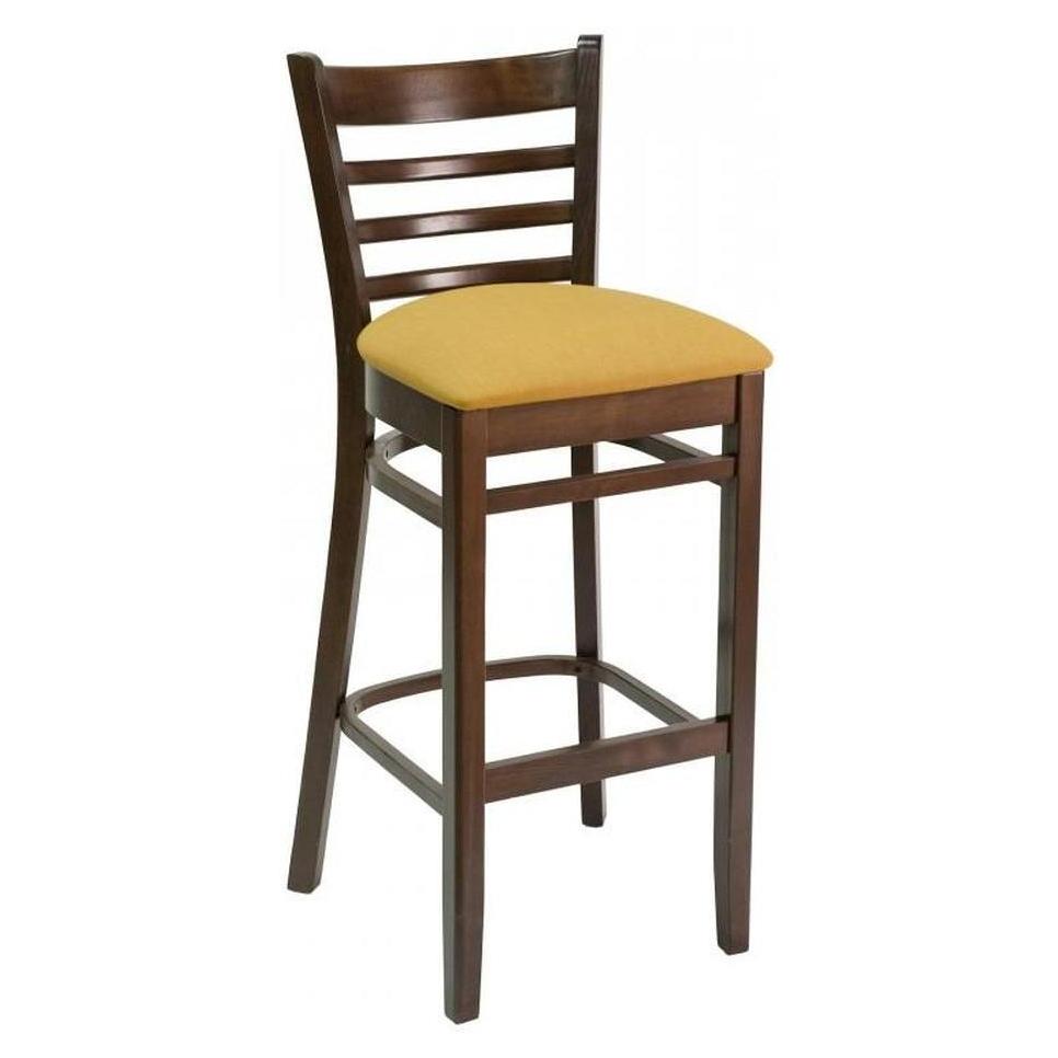 Tabouret de bar classique en hêtre européen à dossier échelle