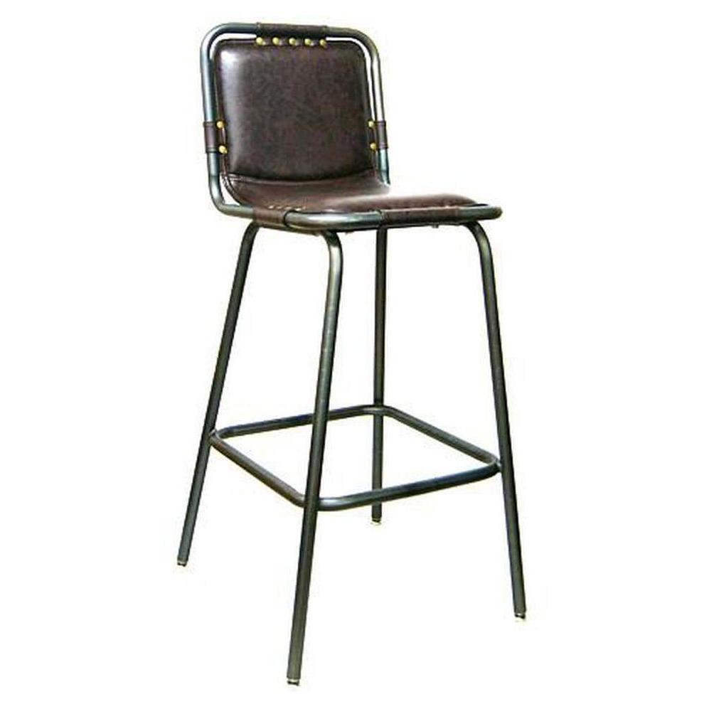 Tabouret de bar en métal avec assise vinyle