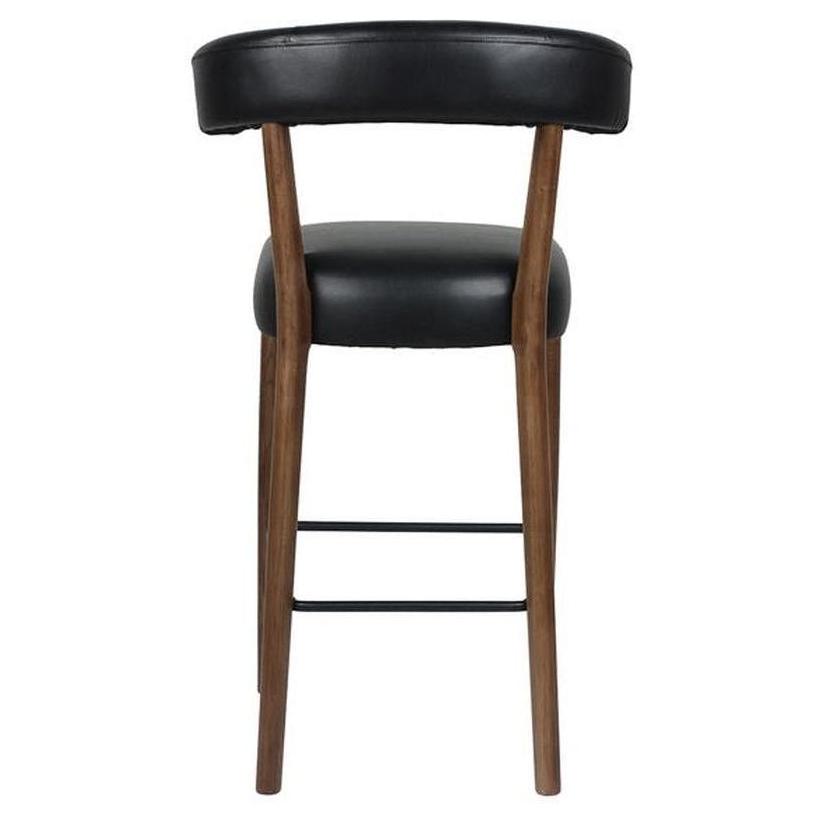Interior bar stool in oak with curved padded backrest