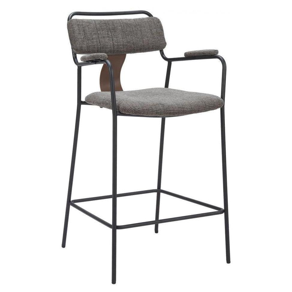 Tabouret de comptoir STROMM en métal rembourré