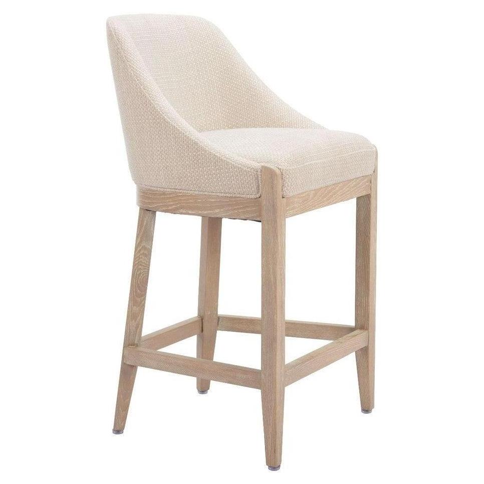 Tabouret de comptoir SANTOS en bois rembourré