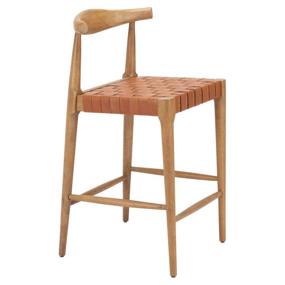 Tabouret de comptoir ZAGHI en bois à dossier coudé