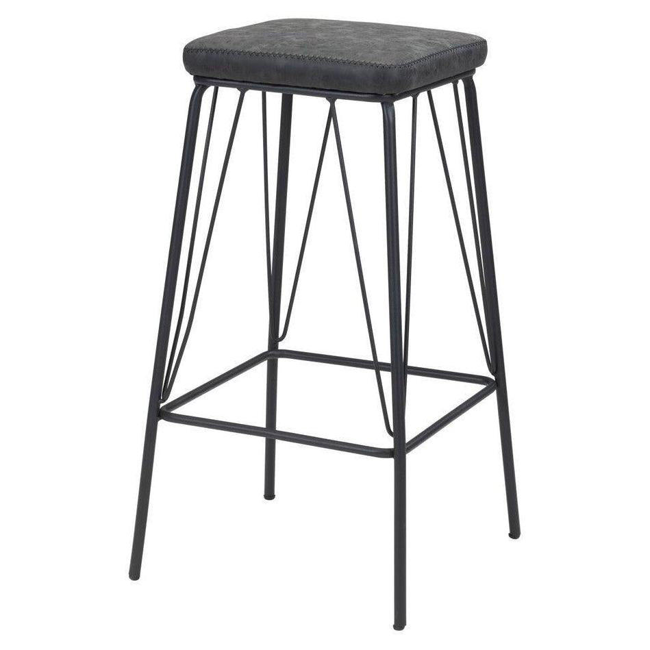 Tabouret de comptoir Samuel rembourré style vintage