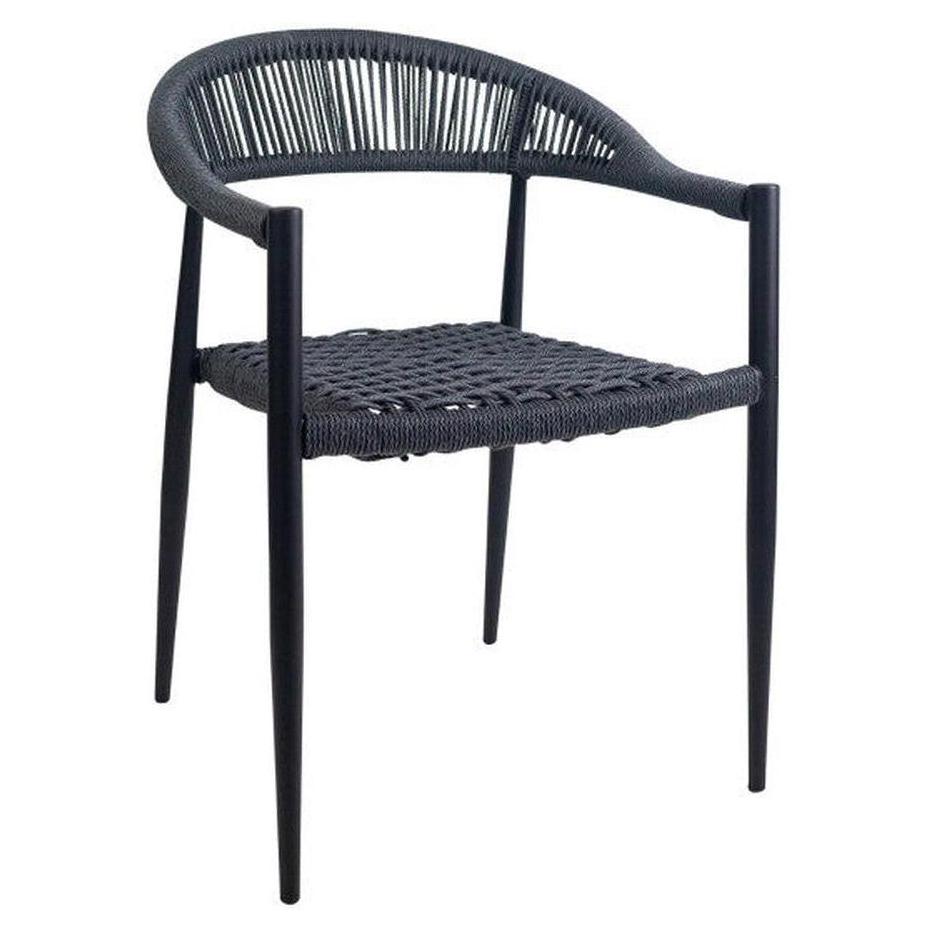 Chaise exterior RILLEY con asiento de cuerda sintética trenzada