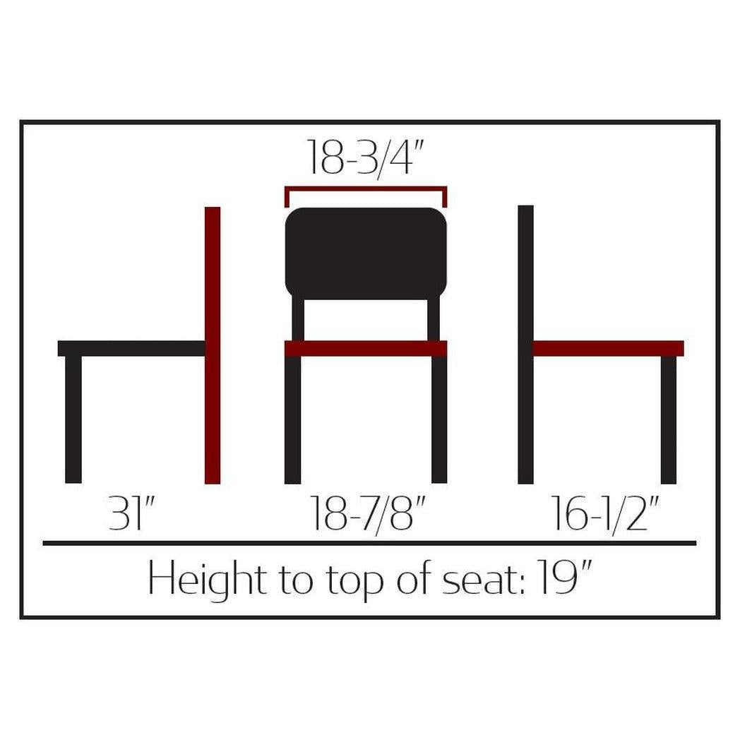 Chaise PEARL with wooden frame and black vinyl seat