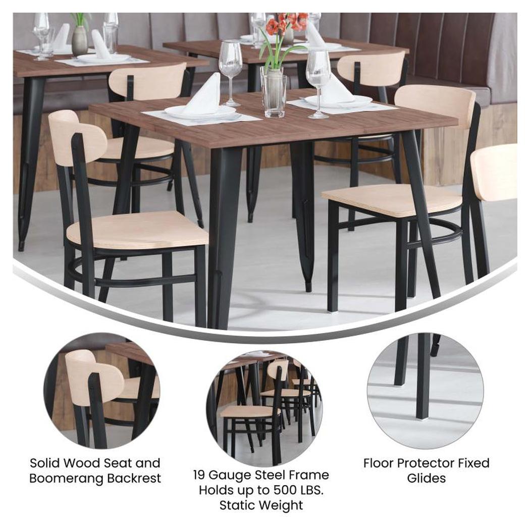 Chaise de repas Wright capacité 225 kg avec dossier boomerang