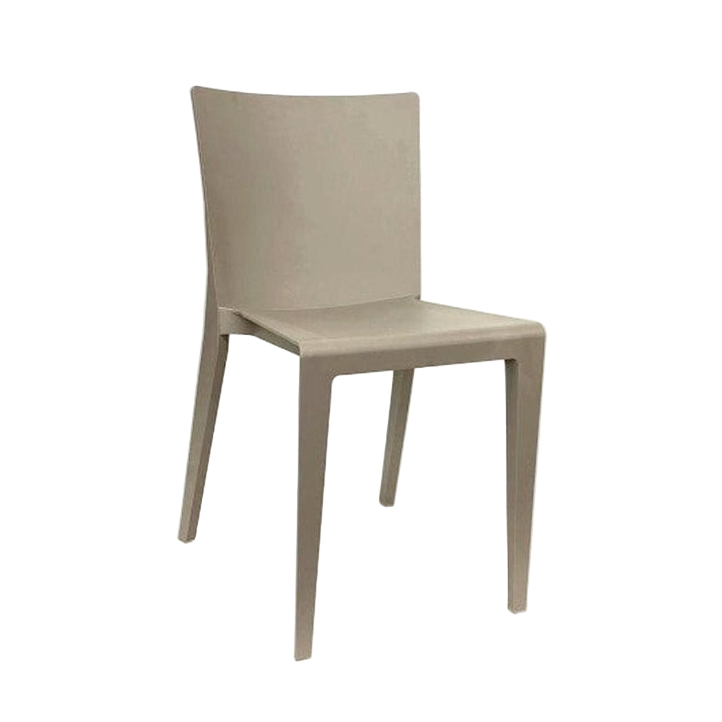 Stackable outdoor plastic chaise in taupe