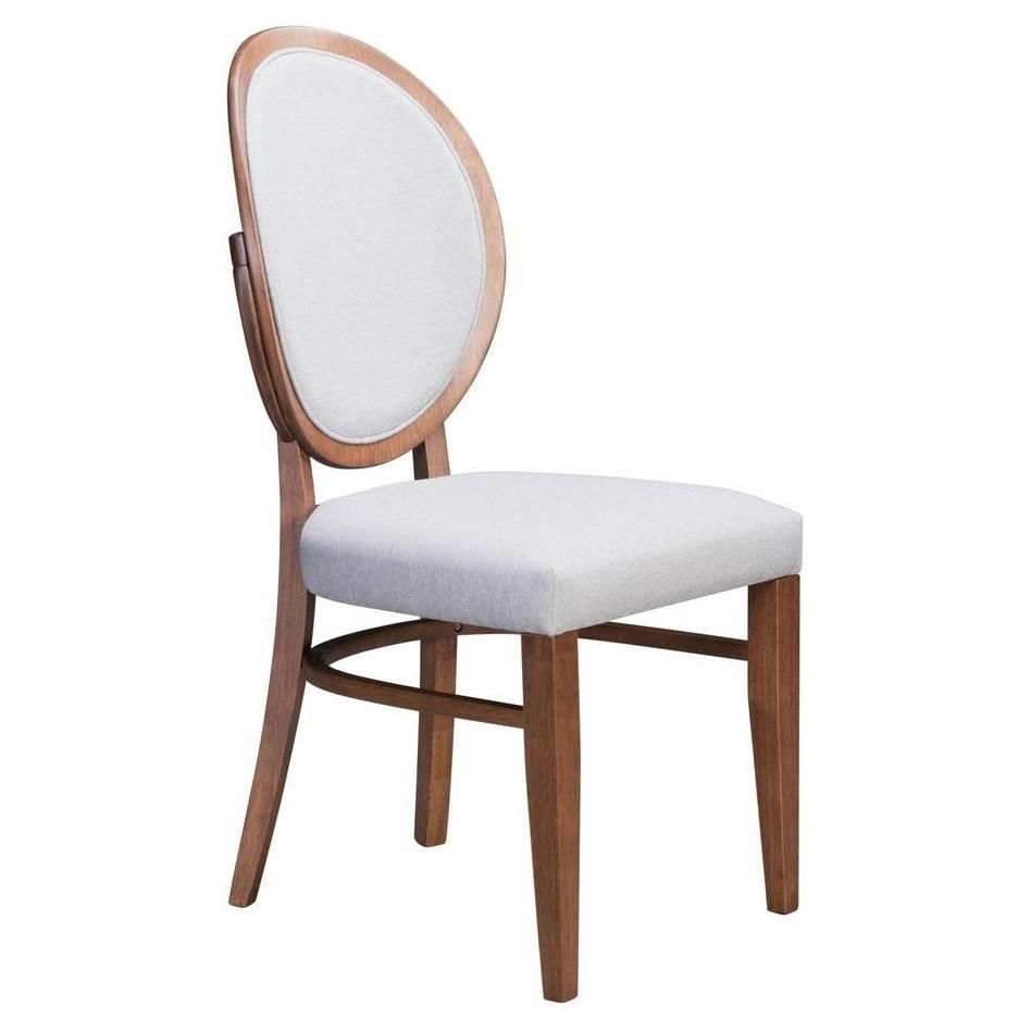 Chaise de repas PALMER finition noyer et gris