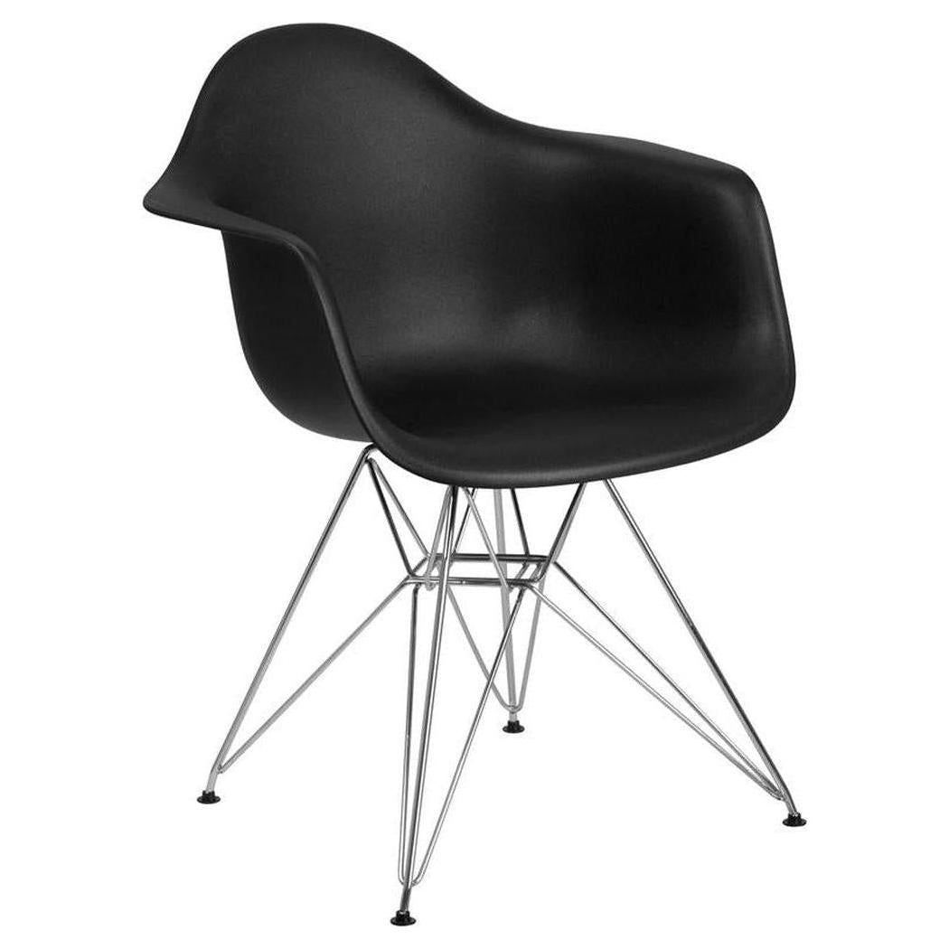 Chaise CEDRICza en plastique gris mousse avec base chromée