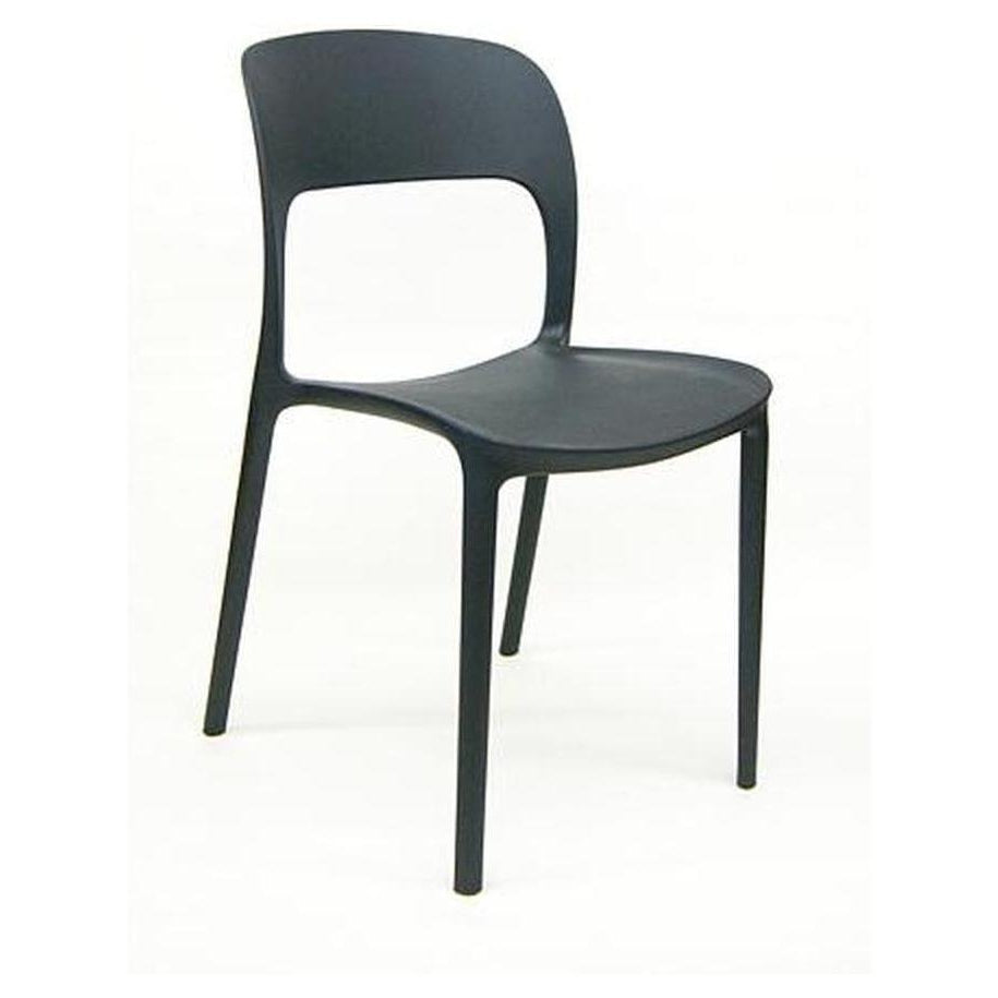 Chaise extérieure empilable en plastique à dossier ouvert