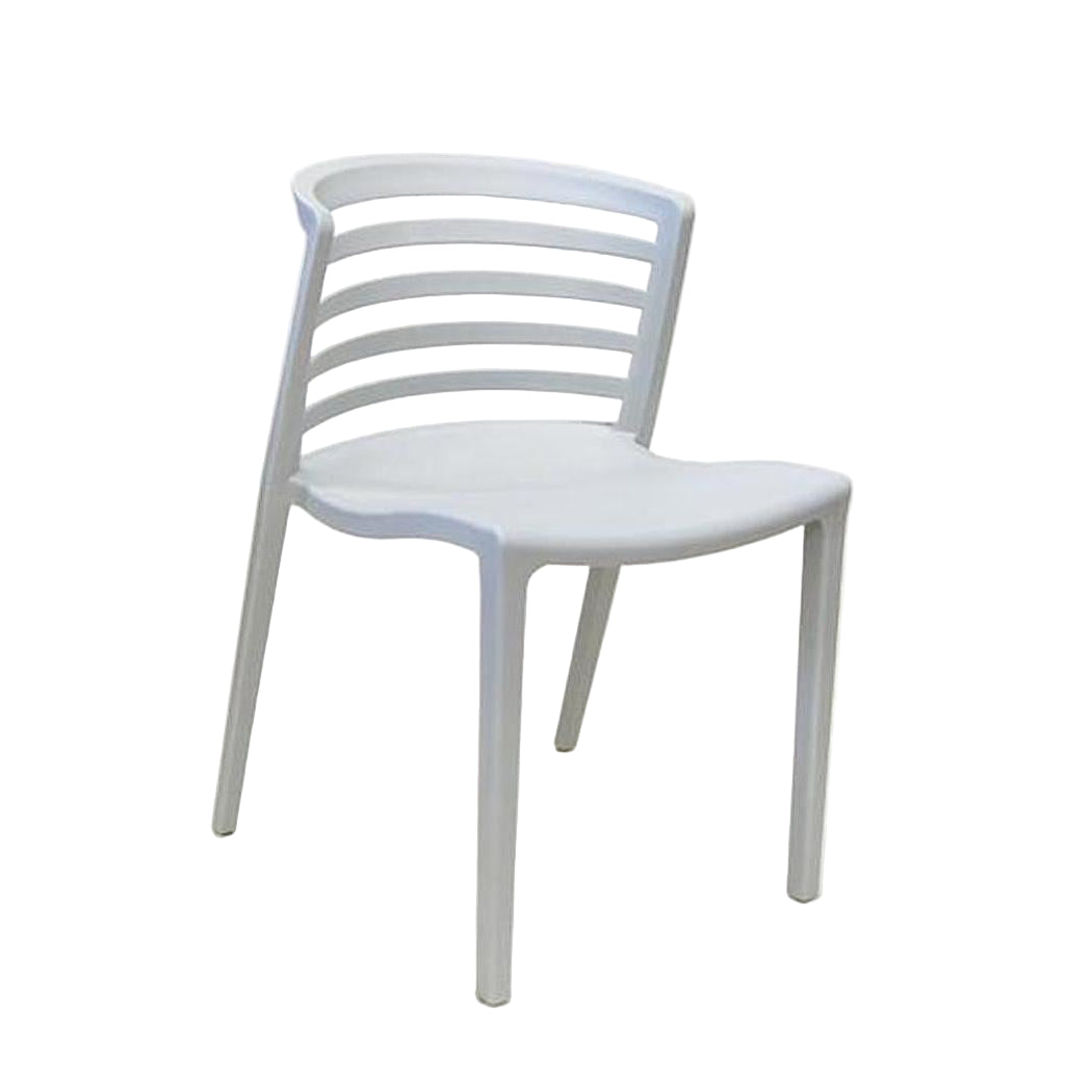Chaise exterior apilable de plástico con respaldo en escalera
