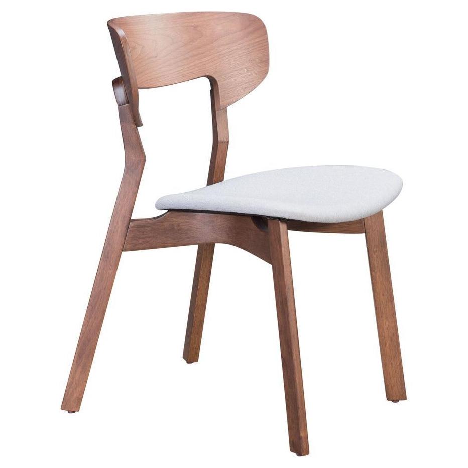 Chaise de repas ALEGRAl finition noyer et gris