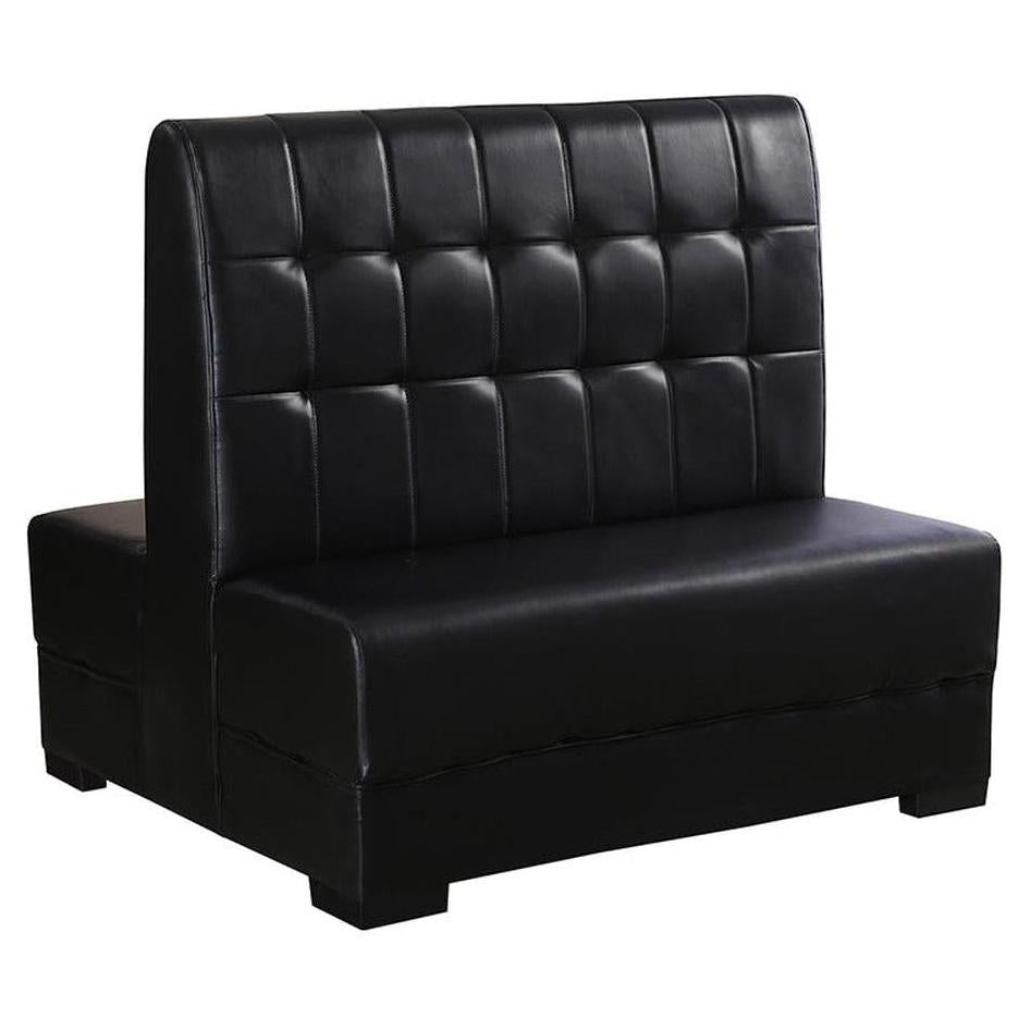 Black vinyl square tufted back restaurant banquettes