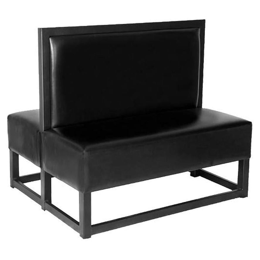 Black metal restaurant banquettes with full backrest - single or double version - length 122 cm