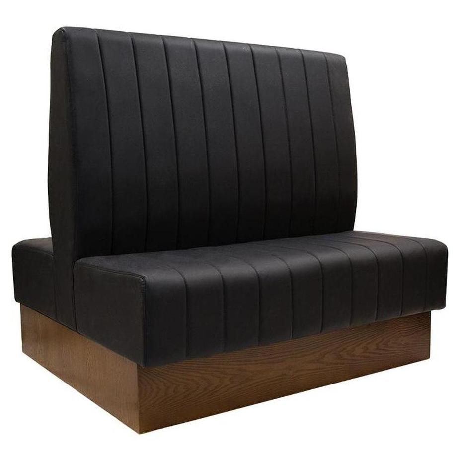 Black Upholstered Restaurant Banquettes with 8 Vertical Channels