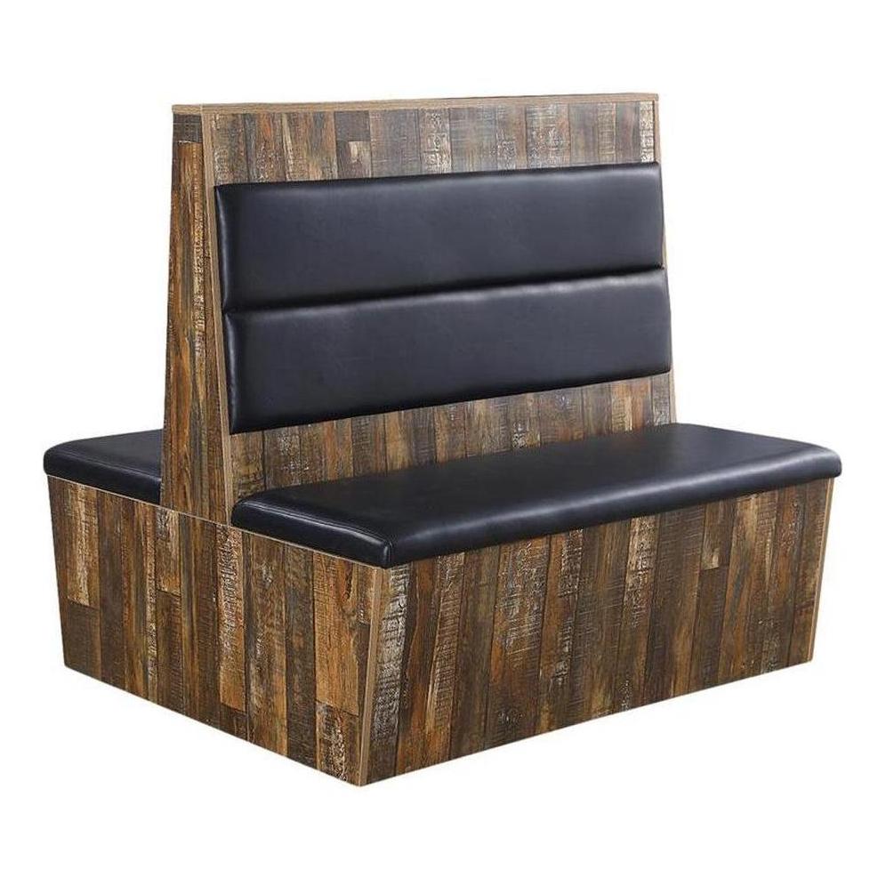 Banquettes restaurant en mélaminé à dossier 2 canaux avec assise vinyle rembourrée – longueur 152 cm