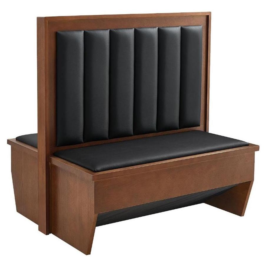Banquettes restaurant avec structure placage bois et dossier 6 canaux verticaux